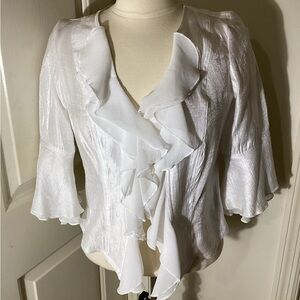 Ruby Rd. Winter White Dressy “Shiny” Jacket. 6 Petite.